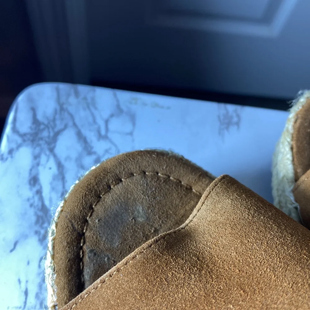 Steve Madden Jaylen Sandals Cognac Suede Shoes Size 10 Espadrilles with Box